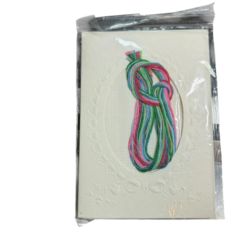 NeedleMagic Inc Stitch A Card Kit White Happy Anniversary‎ 25 Art 1877 New VTG